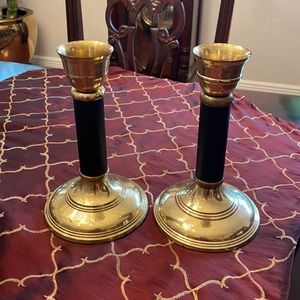 Pair of Vintage Brass Candlestick Holders